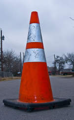 Reflective Tape on A Traffic Cone